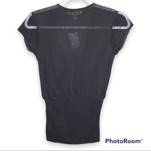 NWT Piper & Sparrow Black Sheer Ruffle Top Size XS - Picture 2 of 4